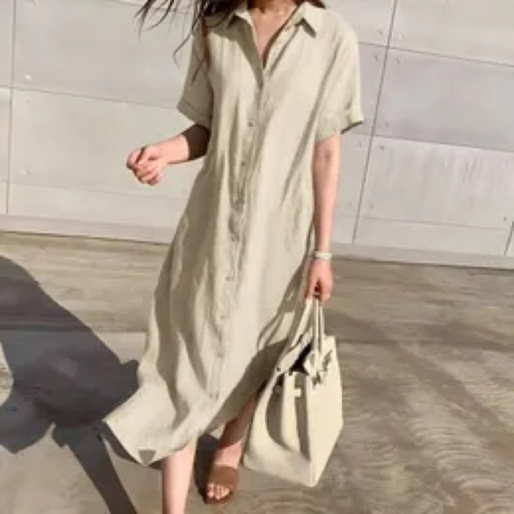 Moussy Light Beige Midi Dress